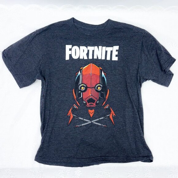 FORTNITE Vertex T-Shirt Men's Heathered Grey Gamer Shirt XL Boys - Picture 2 of 4
